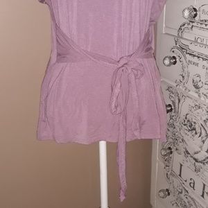 Marlow Tops - Blush Mauve Wrap Around Tie Short Sleeve Top Marlow Tops - Blush Mauve Wrap Around Tie Short Sleeve Top